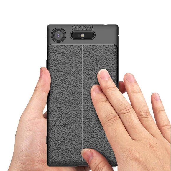Чехол-накладка Litchi Grain для Sony Xperia XZ1 (черный) Чехол-накладка Litchi Grain для Sony Xperia XZ1 (черный)
