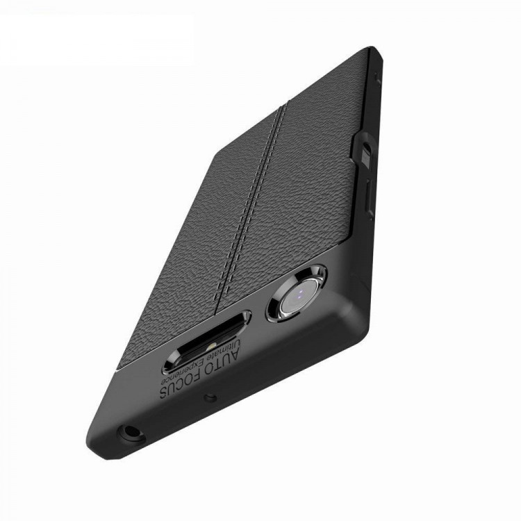 Чехол-накладка Litchi Grain для Sony Xperia XZ1 (черный)