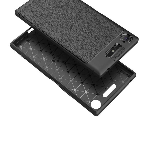 Чехол-накладка Litchi Grain для Sony Xperia XZ1 (черный) Чехол-накладка Litchi Grain для Sony Xperia XZ1 (черный)