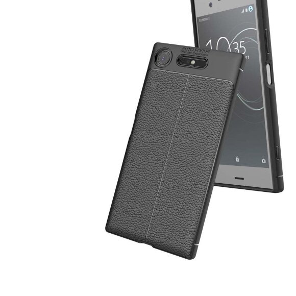 Чехол-накладка Litchi Grain для Sony Xperia XZ1 (черный) Чехол-накладка Litchi Grain для Sony Xperia XZ1 (черный)