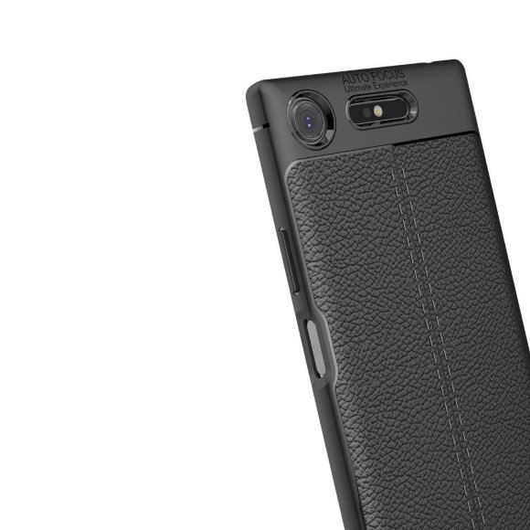 Чехол-накладка Litchi Grain для Sony Xperia XZ1 (черный) Чехол-накладка Litchi Grain для Sony Xperia XZ1 (черный)