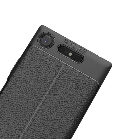 Чехол-накладка Litchi Grain для Sony Xperia XZ1 (черный) Чехол-накладка Litchi Grain для Sony Xperia XZ1 (черный)