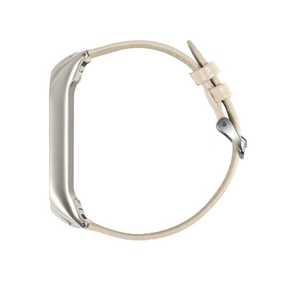 Кожаный ремешок для Xiaomi Mi Band 5 (бежевый) Кожаный ремешок для Xiaomi Mi Band 5 (бежевый)