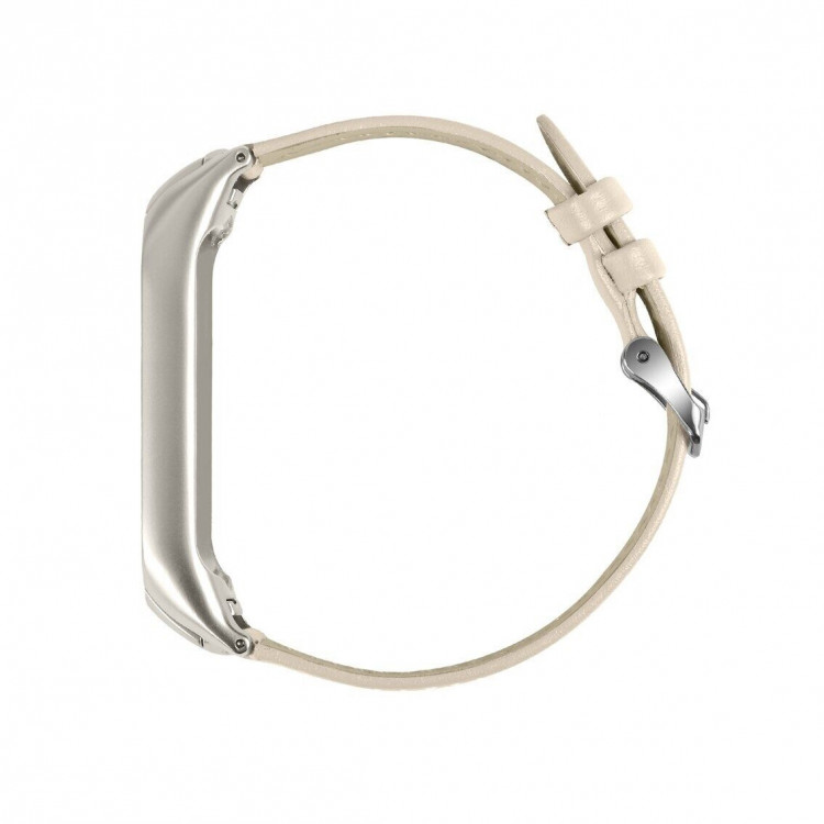 Кожаный ремешок для Xiaomi Mi Band 5 (бежевый)