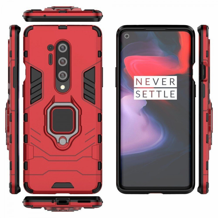 Чехол Armor Ring Holder для OnePlus 8 Pro (красный)