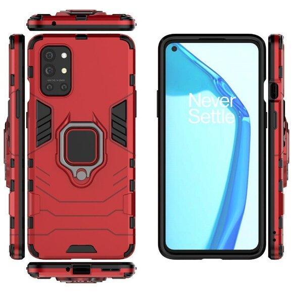Чехол Armor Ring Holder для OnePlus 9R (красный)