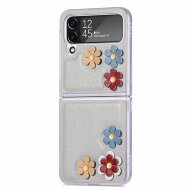 Чехол 3D Flower для Samsung Galaxy Z Flip 4 (серый)