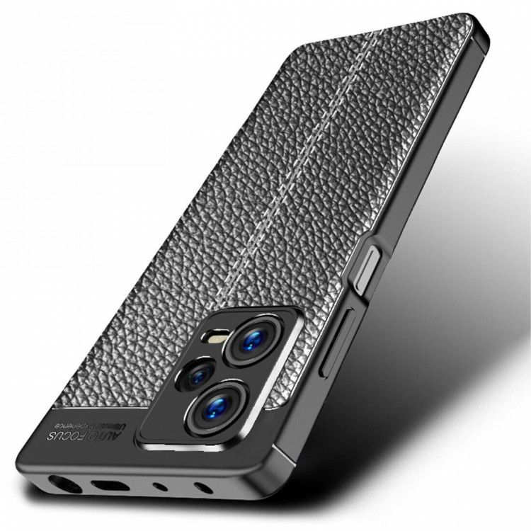 Чехол-накладка Litchi Grain для Xiaomi Redmi Note 12 Pro Plus (черный)