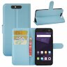 Чехол с визитницей для ZTE Blade V8 (голубой)