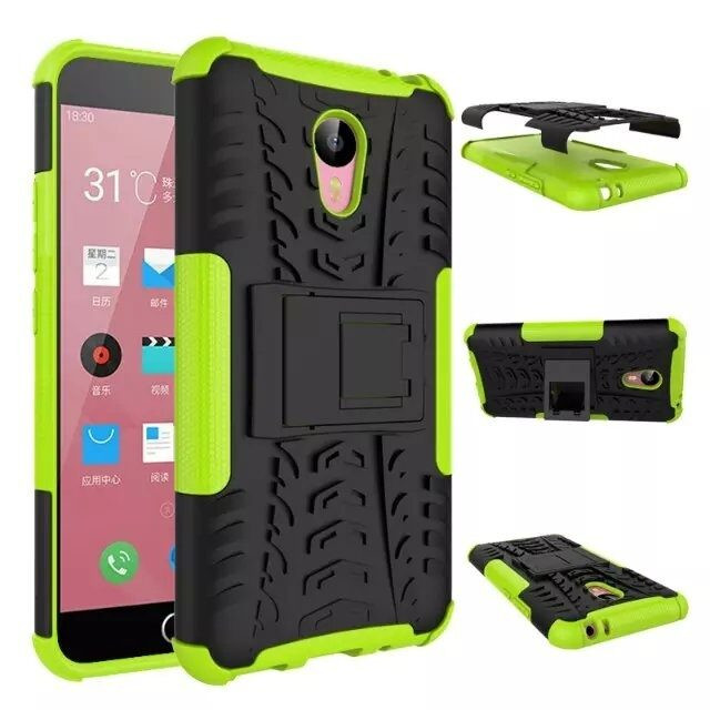 Чехол Hybrid Armor для Meizu M2 Note (черный + зеленый)