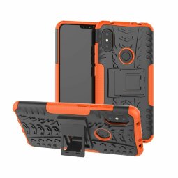 Чехол Hybrid Armor для Xiaomi Redmi Note 6 Pro (черный + оранжевый)