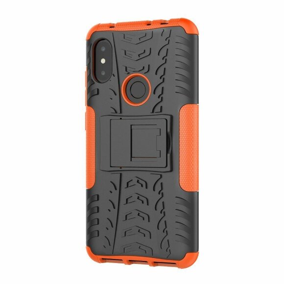 Чехол Hybrid Armor для Xiaomi Redmi Note 6 Pro (черный + оранжевый)