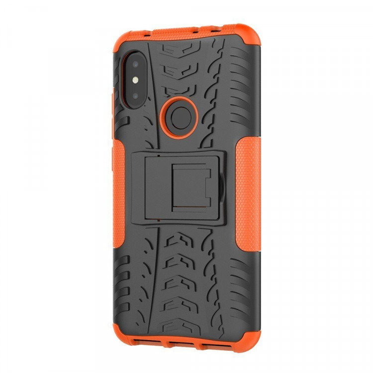 Чехол Hybrid Armor для Xiaomi Redmi Note 6 Pro (черный + оранжевый)