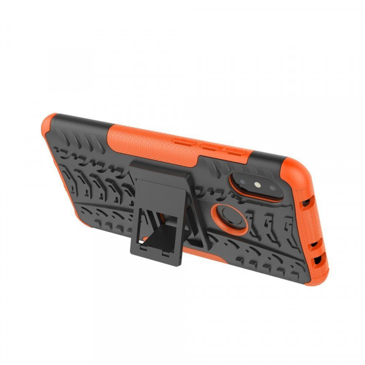 Чехол Hybrid Armor для Xiaomi Redmi Note 6 Pro (черный + оранжевый)