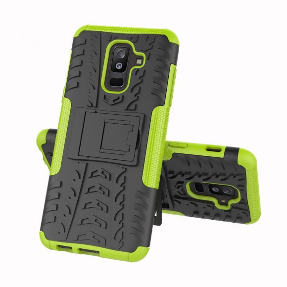 Чехол Hybrid Armor для Samsung Galaxy A6+ (Plus) (черный + зеленый) Чехол Hybrid Armor для Samsung Galaxy A6+ (Plus) (черный + зеленый)