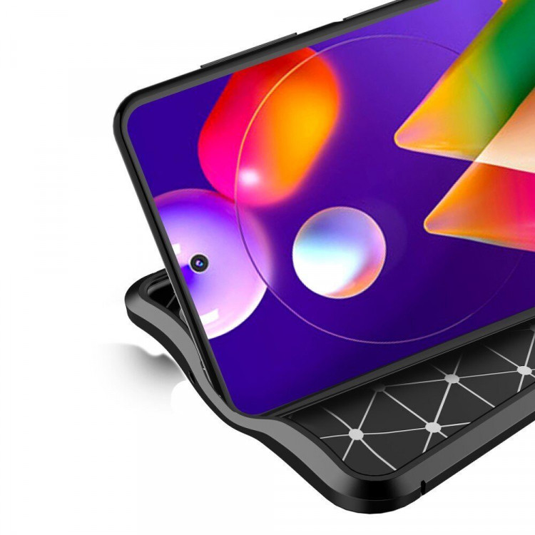 Чехол-накладка Litchi Grain для Samsung Galaxy M31s (черный)