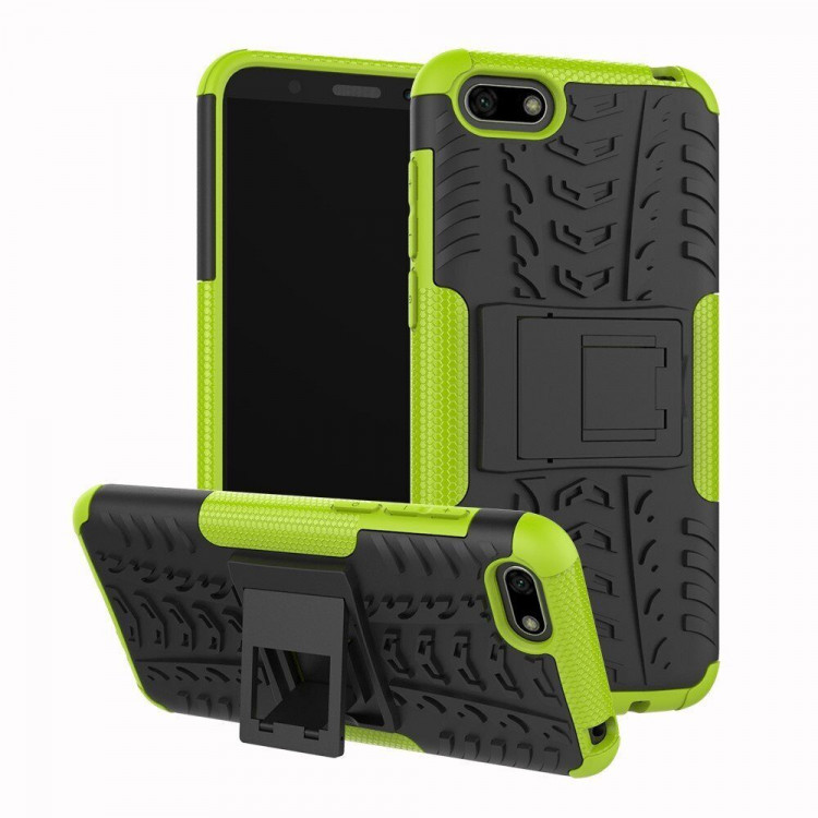 Чехол Hybrid Armor для Huawei Y5 Prime (2018) / Y5 lite (2018) / Huawei Honor 7A (DUA-L22) Российская версия (черный + зеленый)