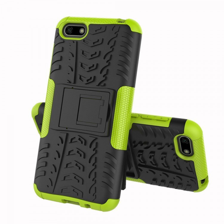 Чехол Hybrid Armor для Huawei Y5 Prime (2018) / Y5 lite (2018) / Huawei Honor 7A (DUA-L22) Российская версия (черный + зеленый)