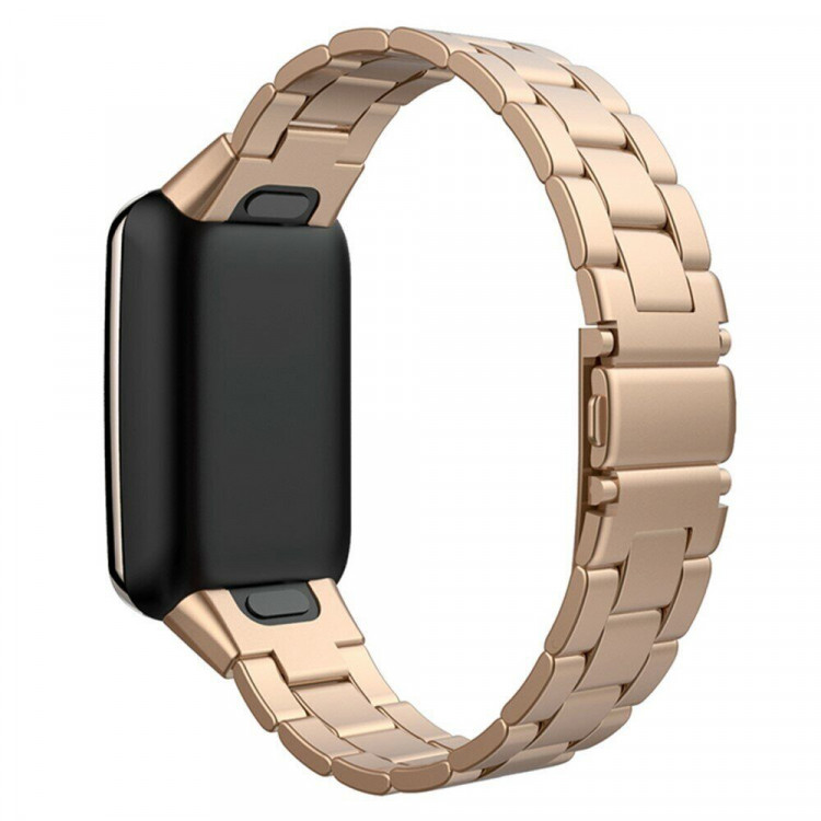 Стальной браслет для Xiaomi Smart Band 7 Pro (розовое золото)