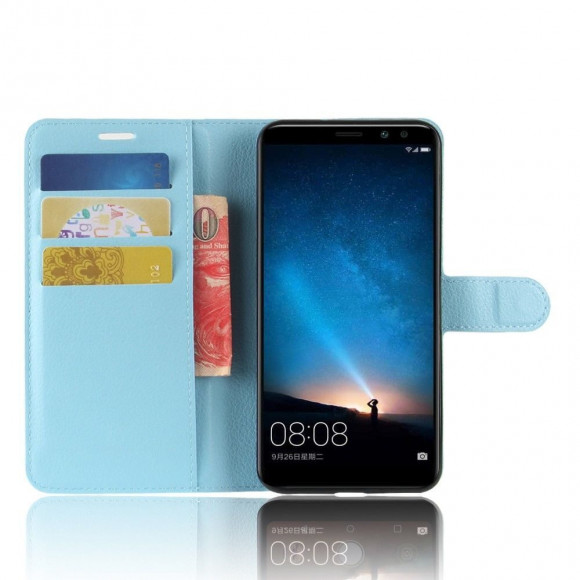 Чехол с визитницей для Huawei Mate 10 Lite / Nova 2i (голубой) Чехол с визитницей для Huawei Mate 10 Lite / Nova 2i (голубой)