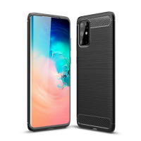 Чехол-накладка Carbon Fibre для Samsung Galaxy S20+ (Plus) (черный)