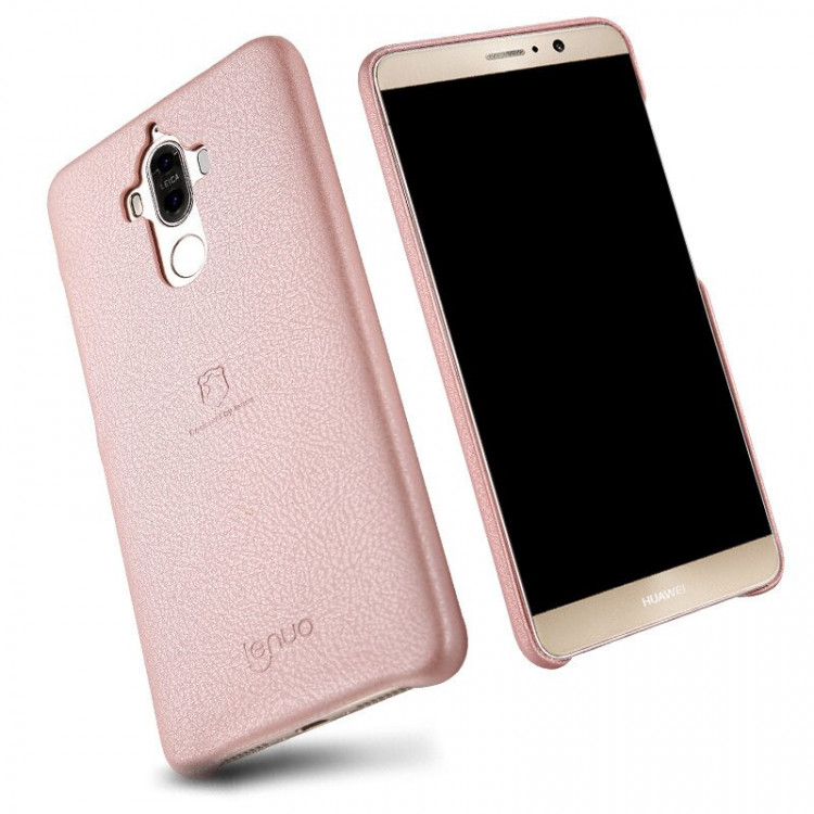 Кожаная накладка LENUO для Huawei Mate 9 (розовый)
