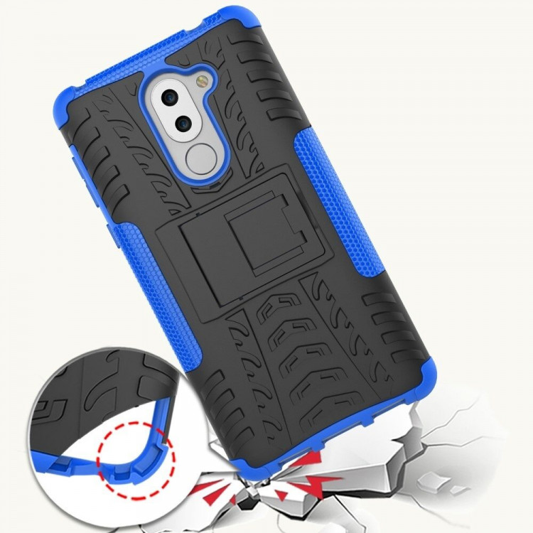 Чехол Hybrid Armor для Huawei Honor 6x 2016 (черный + голубой)