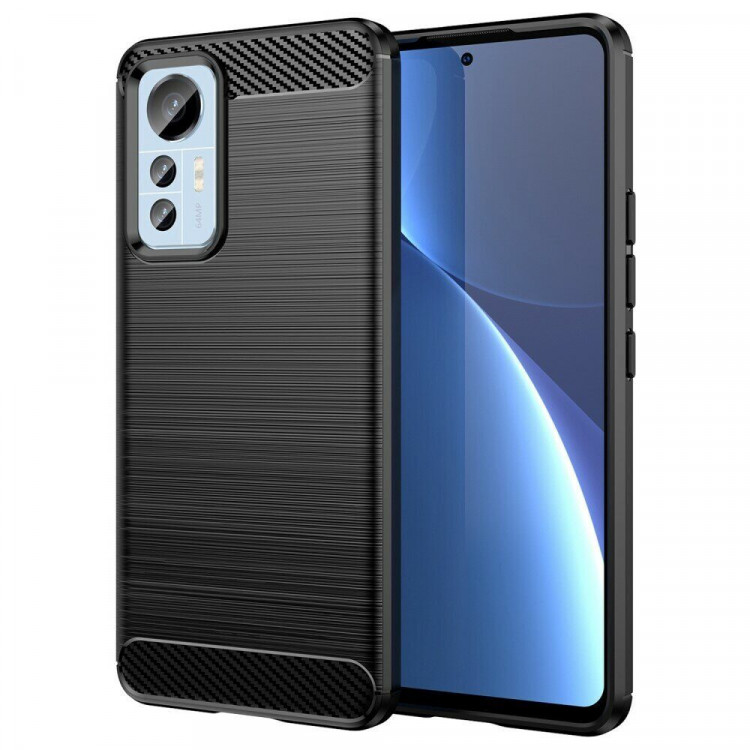 Чехол-накладка Carbon Fibre для Xiaomi 12 Lite (черный)