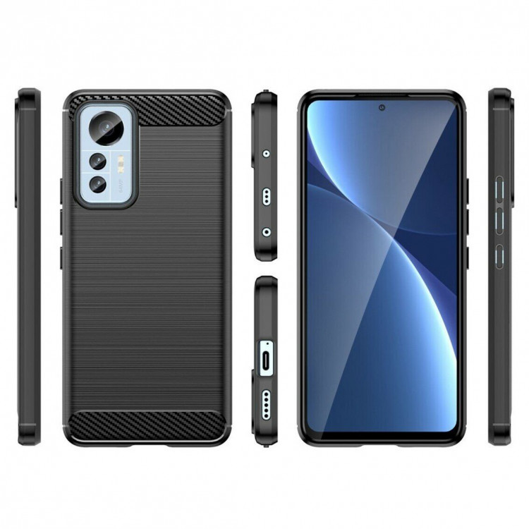 Чехол-накладка Carbon Fibre для Xiaomi 12 Lite (черный)