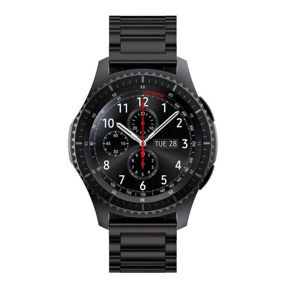 Стальной браслет Solid Stainless для Samsung Gear S3 Frontier / S3 Classic / Galaxy Watch 46мм / Watch 3 (45мм) (черный)