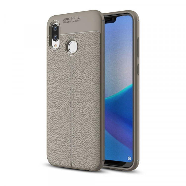 Чехол-накладка Litchi Grain для Huawei Honor Play (серый)