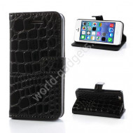 Горизонтальный чехол Crocodile Style для iPhone 5C (черный)