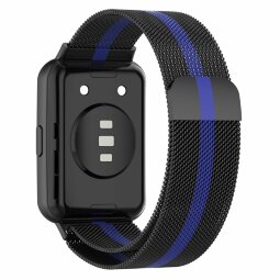 Миланский браслет для для Huawei Watch Fit 2 (черный+синий)