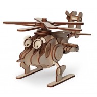 Конструктор 3D деревянный подвижный Lemmo Вертолет Серж