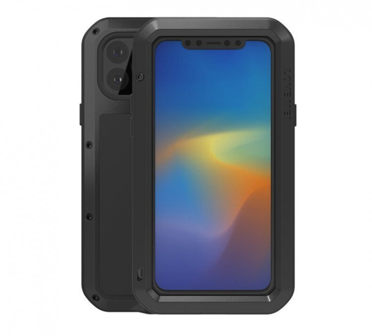 Гибридный чехол LOVE MEI для iPhone 11 Pro Max (черный)