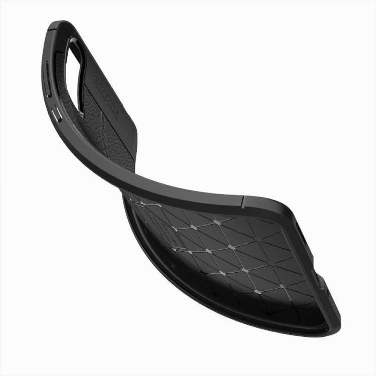 Чехол-накладка Litchi Grain для Huawei Y8p (темно-синий)