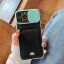 Чехол с отделением для карт и защитой камеры для iPhone 13 Pro Max (голубой)