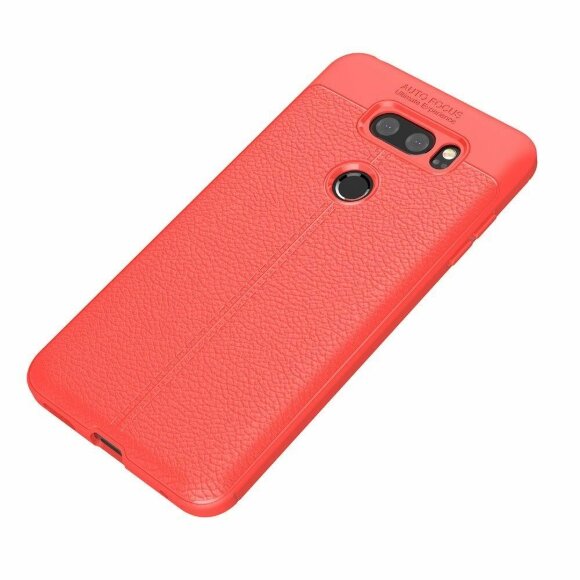 Чехол-накладка Litchi Grain для LG V30 (красный)