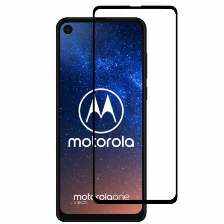 Защитное стекло 3D для Motorola P40 / Motorola One Vision (черный)