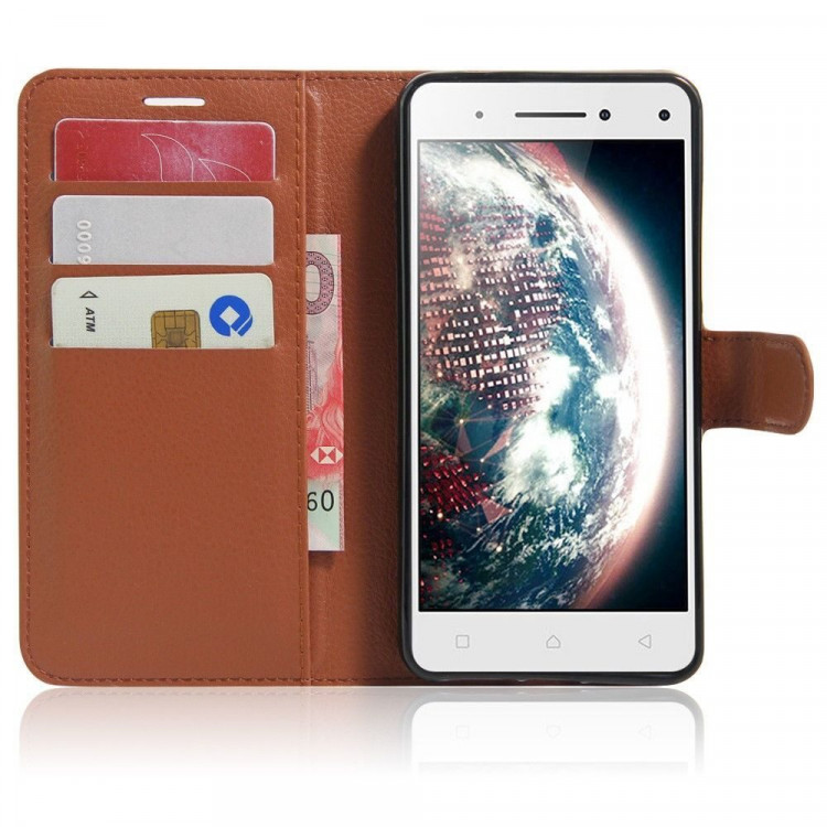 Чехол с визитницей для Lenovo Vibe S1 Lite (коричневый)