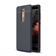 Чехол-накладка Litchi Grain для Nokia 5.1 (темно-синий)