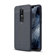 Чехол-накладка Litchi Grain для Nokia 6.1 Plus / X6 (2018) (темно-синий) Чехол-накладка Litchi Grain для Nokia 6.1 Plus / X6 (2018) (темно-синий)
