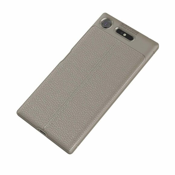 Чехол-накладка Litchi Grain для Sony Xperia XZ1 (серый)