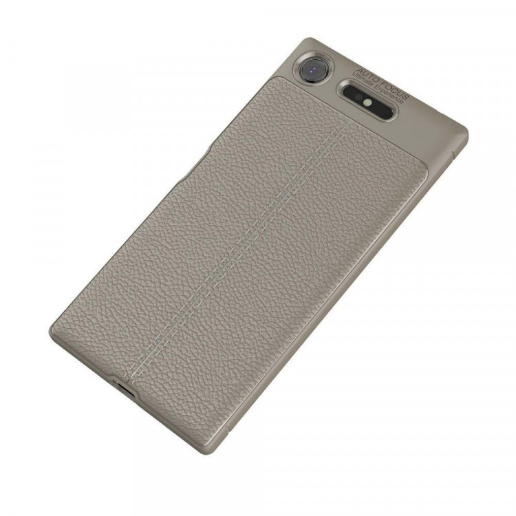 Чехол-накладка Litchi Grain для Sony Xperia XZ1 (серый)