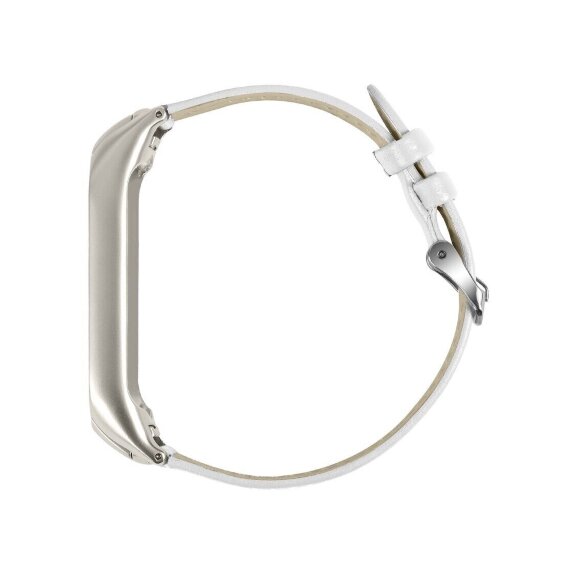 Кожаный ремешок для Xiaomi Mi Band 5 (белый)