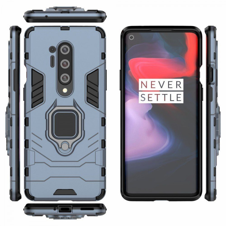 Чехол Armor Ring Holder для OnePlus 8 Pro (темно-синий)