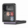 Чехол 3D Flower для Samsung Galaxy Z Flip 4 (черный)