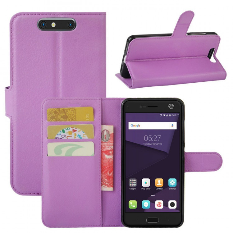 Чехол с визитницей для ZTE Blade V8 (фиолетовый)