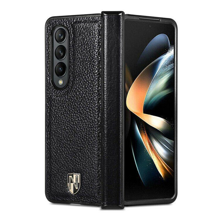 Чехол из натуральной кожи для Samsung Galaxy Z Fold4 (черный)