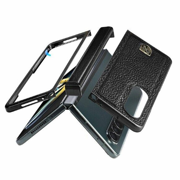 Чехол из натуральной кожи для Samsung Galaxy Z Fold4 (черный) Чехол из натуральной кожи для Samsung Galaxy Z Fold4 (черный)